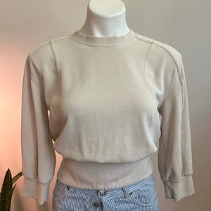 Lululemon Natural ivory softstreme ribbed knit pullover sweatshirt - size 6